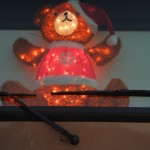 Our Christmas Bear, Ted, sat on our dashboard every night during the holidays 